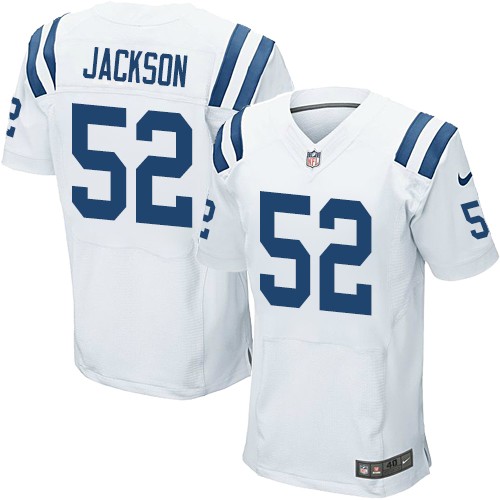 Men's Elite D'Qwell Jackson Nike Jersey White Road - #52 NFL Indianapolis Colts